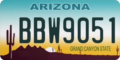 AZ license plate BBW9051