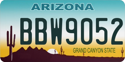 AZ license plate BBW9052