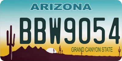 AZ license plate BBW9054