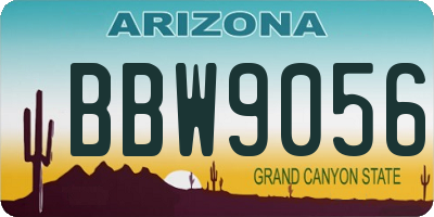 AZ license plate BBW9056