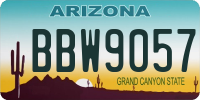 AZ license plate BBW9057