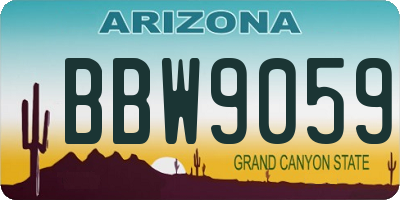 AZ license plate BBW9059