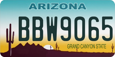 AZ license plate BBW9065