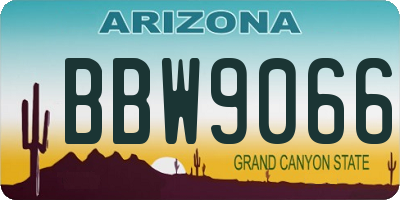 AZ license plate BBW9066