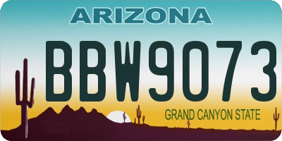 AZ license plate BBW9073