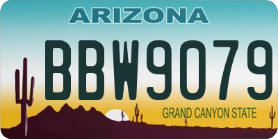 AZ license plate BBW9079