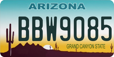 AZ license plate BBW9085