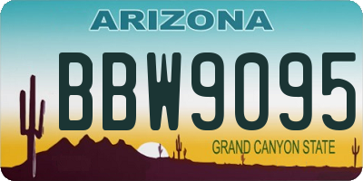 AZ license plate BBW9095