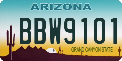 AZ license plate BBW9101