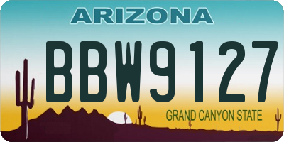 AZ license plate BBW9127