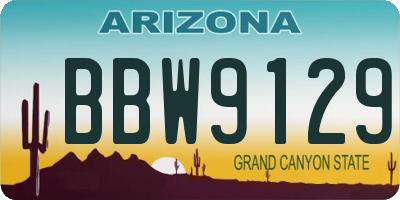 AZ license plate BBW9129