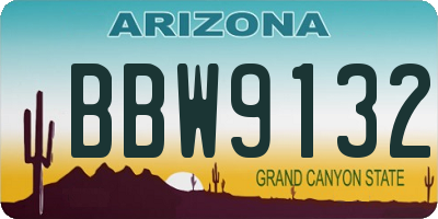 AZ license plate BBW9132