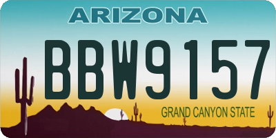 AZ license plate BBW9157