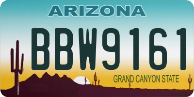 AZ license plate BBW9161