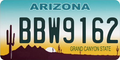 AZ license plate BBW9162