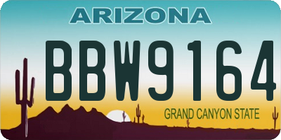 AZ license plate BBW9164