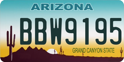 AZ license plate BBW9195