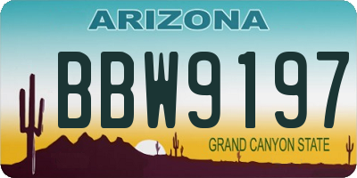 AZ license plate BBW9197