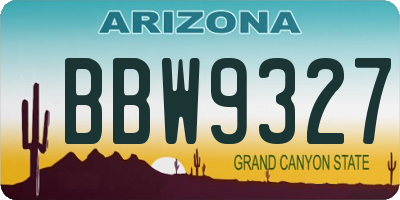 AZ license plate BBW9327