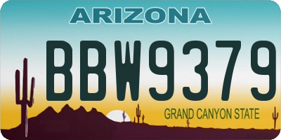 AZ license plate BBW9379