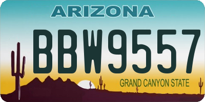 AZ license plate BBW9557