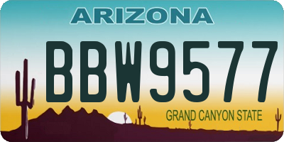 AZ license plate BBW9577