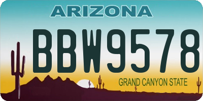 AZ license plate BBW9578