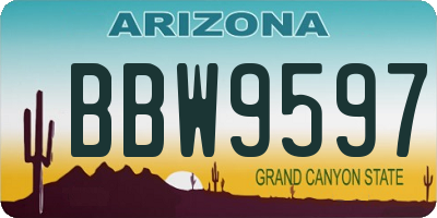 AZ license plate BBW9597