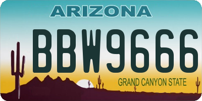 AZ license plate BBW9666