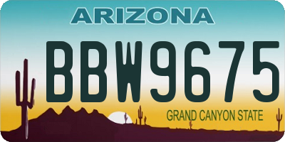 AZ license plate BBW9675