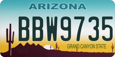 AZ license plate BBW9735