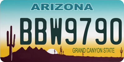 AZ license plate BBW9790