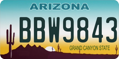 AZ license plate BBW9843