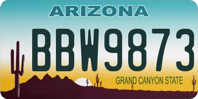 AZ license plate BBW9873