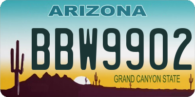 AZ license plate BBW9902