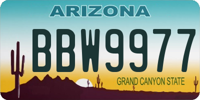AZ license plate BBW9977