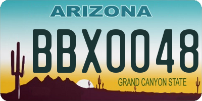 AZ license plate BBX0048