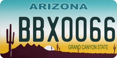 AZ license plate BBX0066