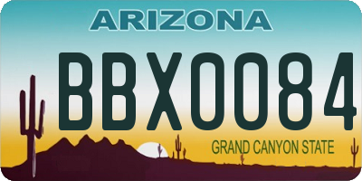 AZ license plate BBX0084