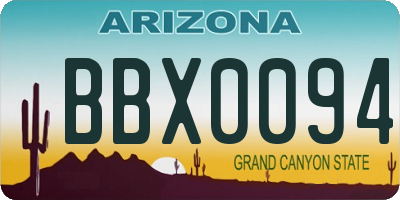 AZ license plate BBX0094