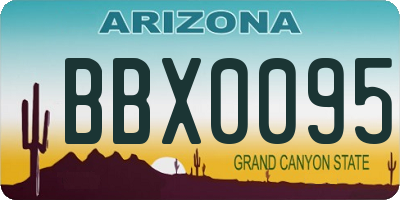 AZ license plate BBX0095