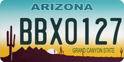 AZ license plate BBX0127