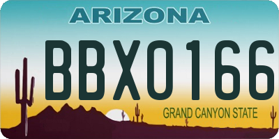 AZ license plate BBX0166