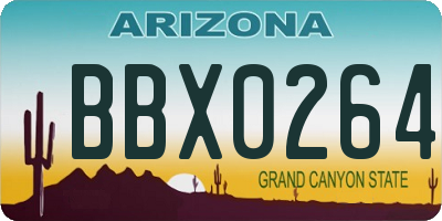 AZ license plate BBX0264