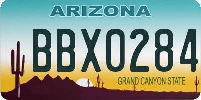 AZ license plate BBX0284