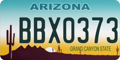 AZ license plate BBX0373