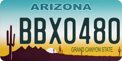 AZ license plate BBX0480