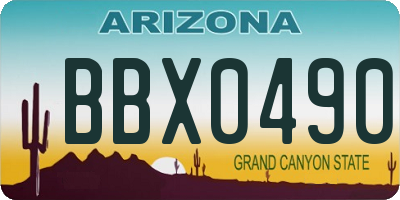 AZ license plate BBX0490