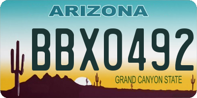 AZ license plate BBX0492