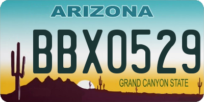 AZ license plate BBX0529